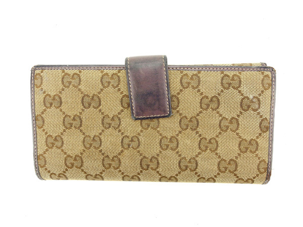 GUCCI 折り財布 ベージュ GGパターン Gucci GGパターン 二つ折り財布 - メルカリ