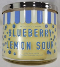 Bath Body Works Candle BLUEBERRY LEMON SOUR Scented 3-wick Jar Wax 14.5 oz