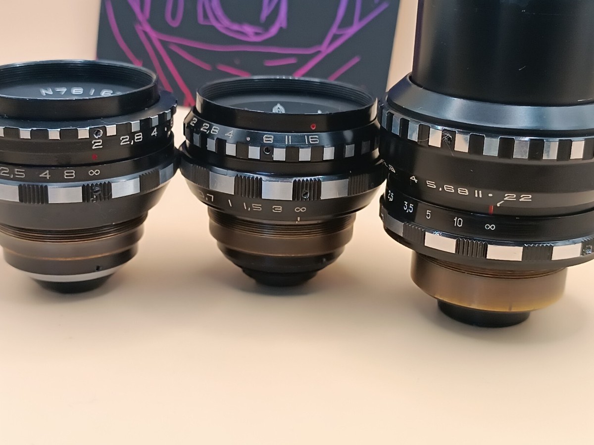 Set 3 lens Kiev-16U camera Mir-11M Vega-7-1 Tair-41M 4 Black Set 3 lens Kiev-16U camera Mir-11M Vega-7-1 Tair-41M 4 Black