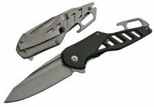SPRING ASSIST FOLDING KNIFE 3" Blade Black EDC Tactical Utility  Bottle Opener