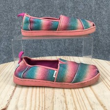 TOMS Shoes Youth 1.2 Alpargata Glitter Flats Slip On Casual Loafers Pink Comfort