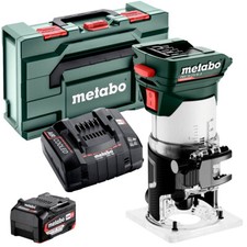 Metabo FMV18LTXBL8 18V Brushless 1/4" Trim Router 1 x 5.2Ah Battery Charger Box