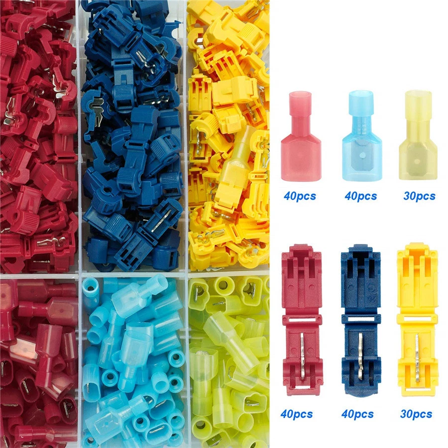 220pc Insulated Quick Splice Wire Terminals T-Tap Kit Male Spade Wire Connectors - Image 4 of 4