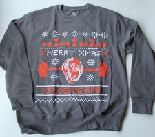 Grau Multi Xplosive Ape Weihnachten Sweatshirt Oberteil - Größe M - Neu