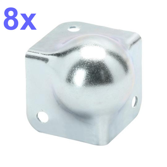 8x Kugelecke Quadratisch Adam Hall Hardware 40001