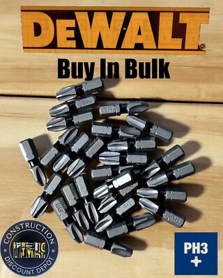 DeWalt BULK Lot of 26 IMPACT RATED Tough Grip 1'' Bit Tips Phillips #3 PH3