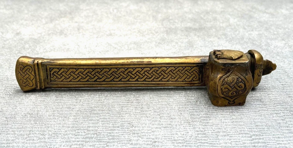 ANTIGUA TINTA PORTÁTIL BRONCE ANTIGUO BIEN TURCO PERSA ÁRABE MERCADER CAJA Foto 2 de 4