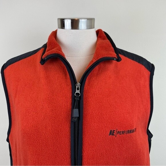 American Eagle Performance Orange Red Fleece Full… - image 5