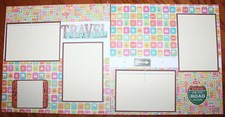 Travel scrapbook pages 2 each 12 x 12 Handmade photo ready assembled vacation