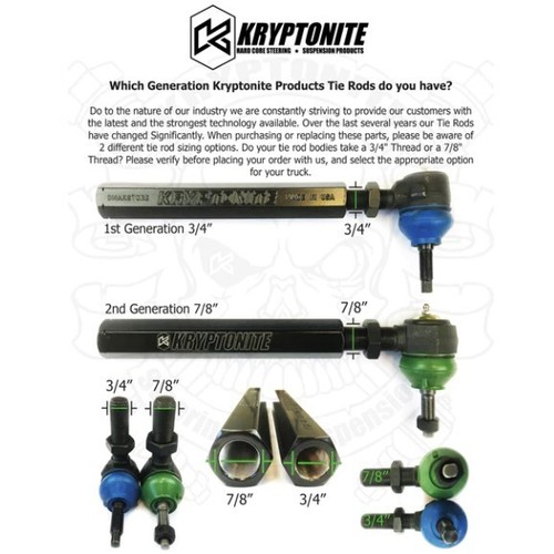 Kryptonite Replacement Inner Tie Rod End 0110 GM Trucks SUV w/ Stock