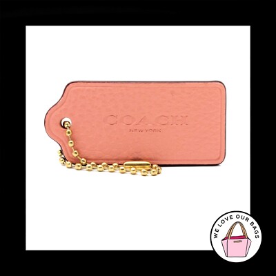 COACH NEW YORK Candy Pink Pebbled Leather Brass Fob Bag Charm