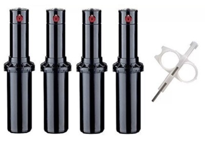 Hunter PGP ADJ Rotor Sprinkler Heads - 4 Pack Adjustment Tool Blue Nozzle Racks