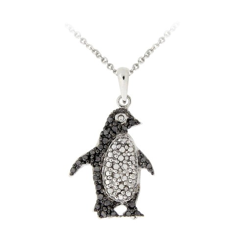 Sterling Silver Black Diamond Accent 