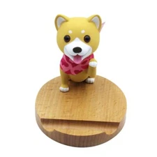 Cute Dog Cell Phone Holder Stand Wooden Smartphone Desk Holder for Mobile Pho...