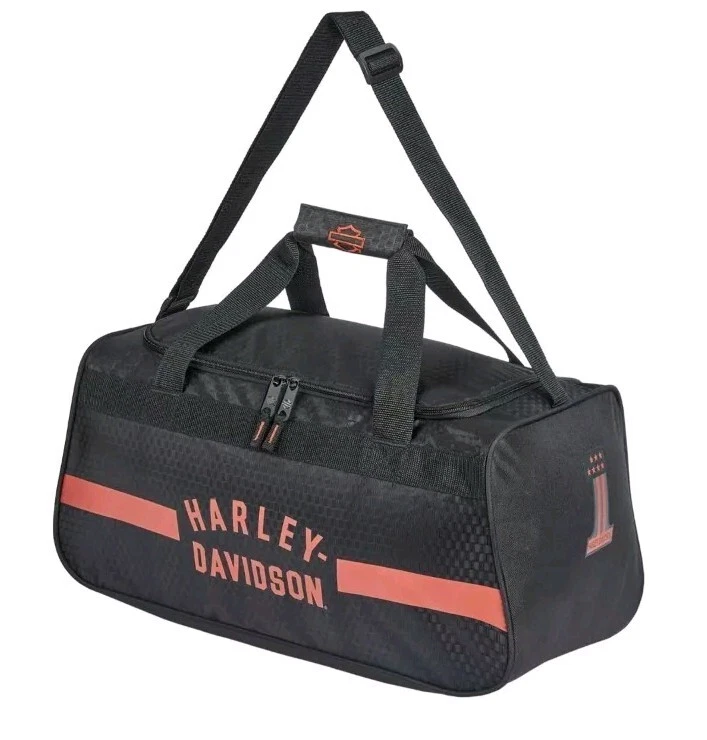 Bolso de Lona Deportivo Harley-Davidson Naranja Óxido #1 Logo Nuevo con Etiquetas con Correa Artículo #99418 Foto 2 de 4