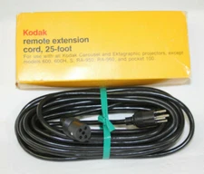 NOS!  Kodak 35mm Slide Projector Remote Control Extension Cord Cable 25ft #586