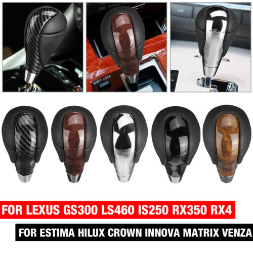 Gear Stick Shift Knob PU Leather For Toyota Lexus GS300 LS460 IS250 RX350 RX45 - Foto 1 di 14