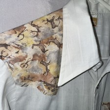 Vintage Ely Plains Western Shirt Pearl Snap Deer Themed Dagger Collar M E1550