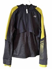Russell Jacket Boys Gray Yellow Dri Power Full Zip Hoodie Fleece Lined Sz L