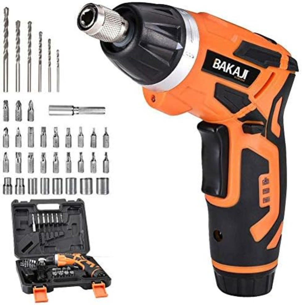 Bakaji Avvitatore Cordless 3.7V - Design Ergonomico e Set 38 Punte