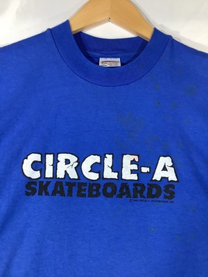 Vintage NOS 80s Circle-A Skateboards Blue T-Shirt California 