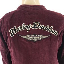 Women's Reversible Harley Davidson Maroon Corduroy Jacket Coat XL 97417-08VW