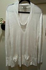 Authentic Vintage J CREW Sheer Long Sleeve Small White Linen Shirt EUC LOWSHIP