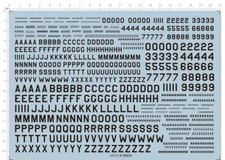 UK USA Number Letter Decals (Black) 60920