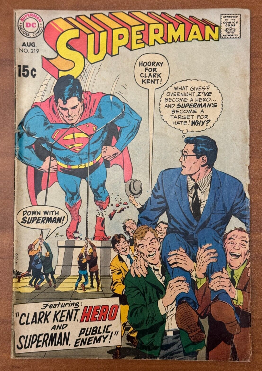 SUPERMAN DC Comic No. 219 Aug 1969 VG+ Clark Kent, Hero | eBay