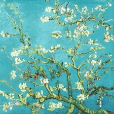 4x Single Paper Napkins for Decoupage and Party Van Gogh: Almond Blossom