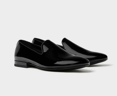 faux patent leather loafers
