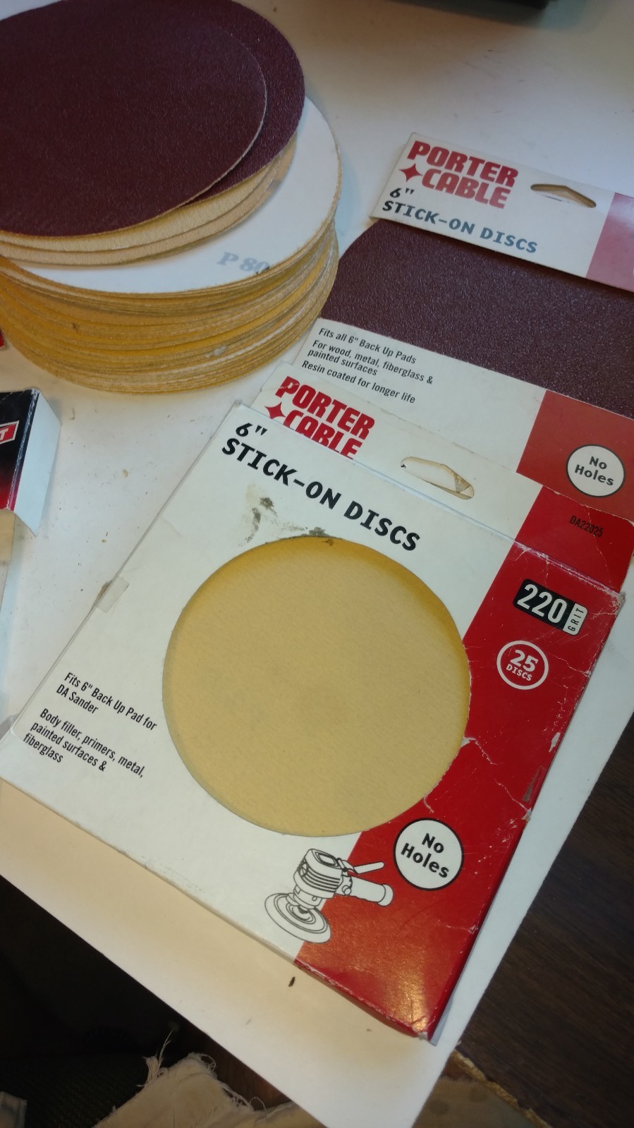 PorterCable Sanding Disc 6" StickOn, 220 Grit, 25 Pk PCDA22025 75 TOTAL!! eBay