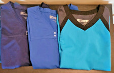 Grey s Anatomy Scrub Top Lot Of 3 Blue/Black Women s Size S XS - Pre-Owned