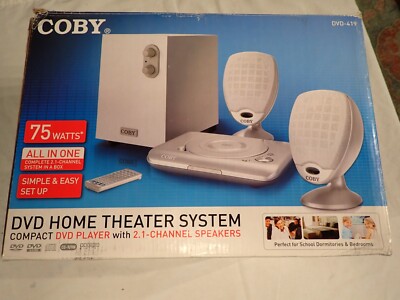 Coby DVD-419 Home Theater System 2.1 Channel 75 Watts DVD CD Speakers Bass