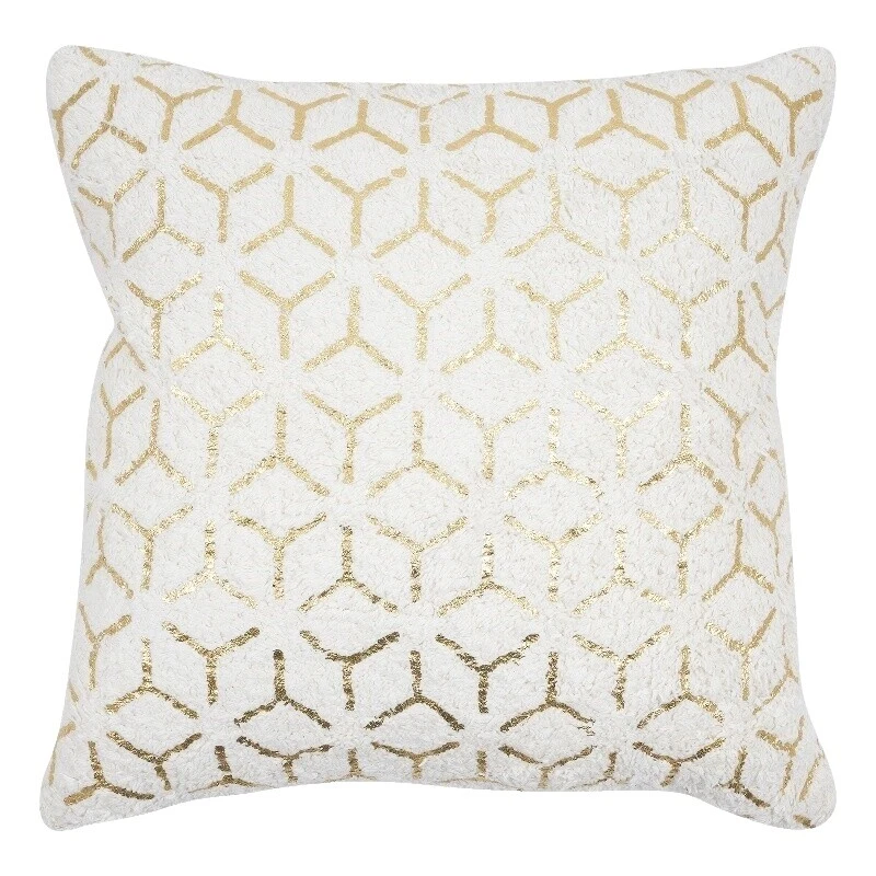 白色几何图案 100% 纯棉家居装饰枕头