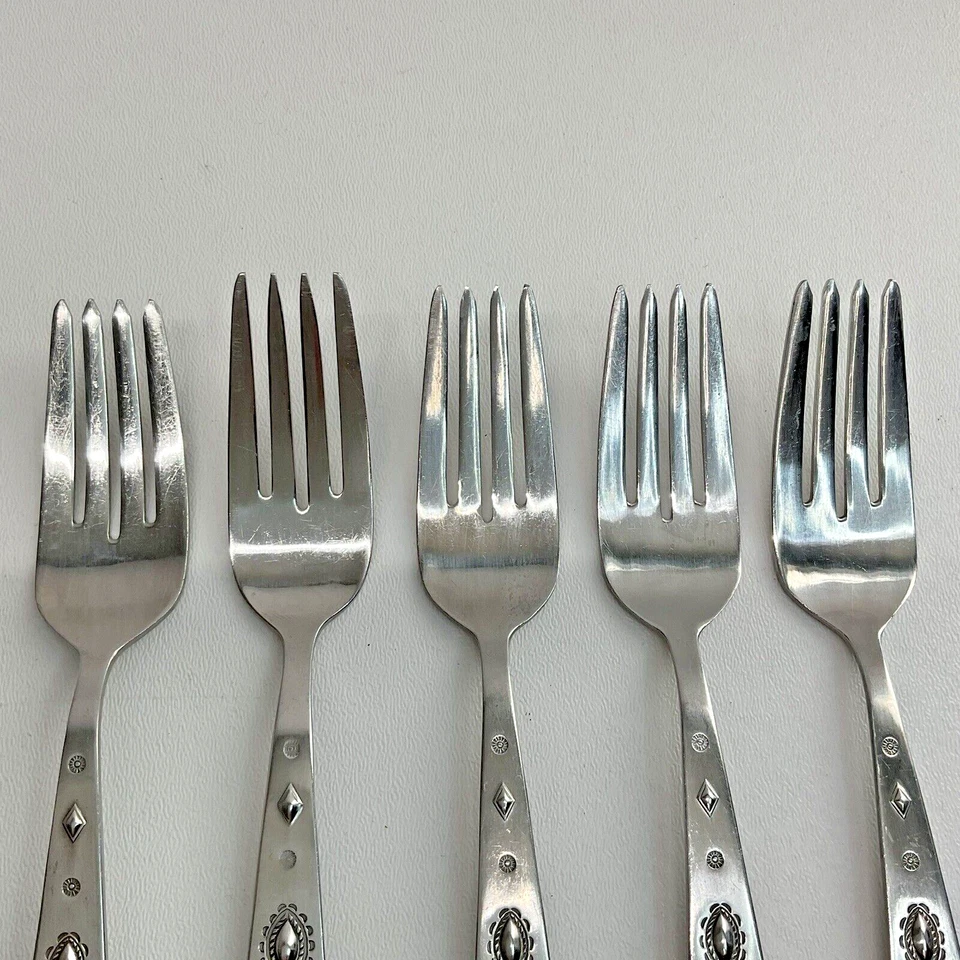 Lote de 5 tenedores de ensalada Taos, 1847 Rogers Bros 18/8 acero inoxidable Corea Internacional... Foto 3 de 4