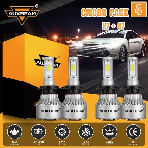 AUXBEAM 72W S2 H7 H7 LED Headlights Conversion Kit High + Low Beam Super Bright - 第 1/12 張圖片