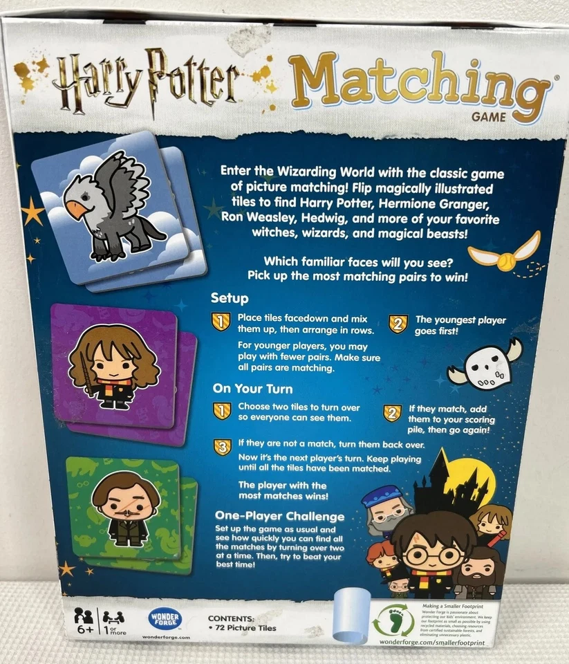 Wizarding World Harry Potter Memory Matching Family Game Wonder Forge - Image 2 of 2