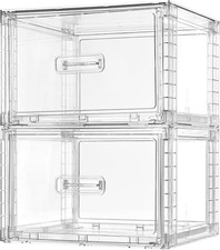 2 Pack Clear Stackable Storage Drawers 15QT  Easily Assemble Closet