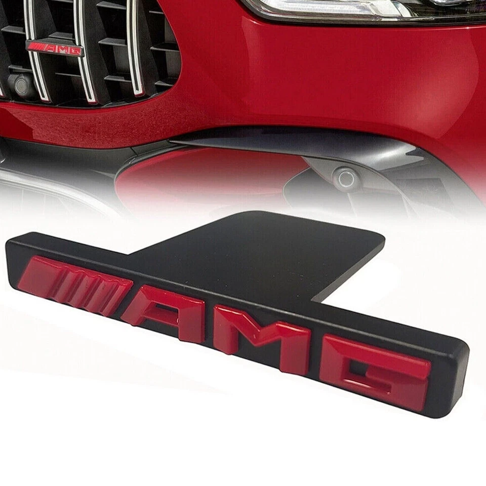 Red*AMG Emblm Badge For Panamericana GT Grill E43 C43 GLC43 C63 G63 E C Class Foto 3 de 4