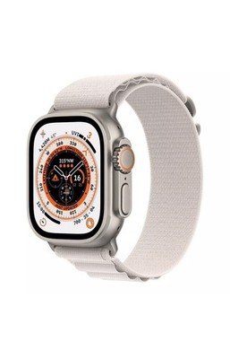 Apple Watch Ultra GPS 49mm Titanium Case Starlight Alpine Loop M - Brand New