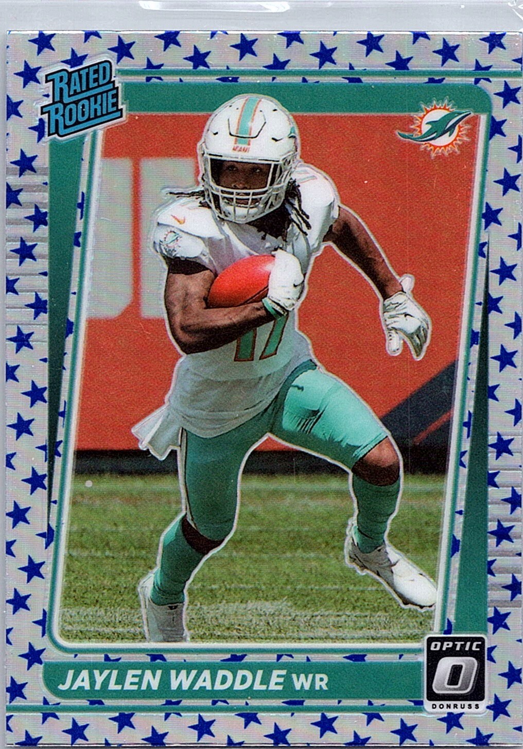 2021 Donruss Optic Football Rated Rookie Jaylen Waddle Rocket Stars Prizm #208