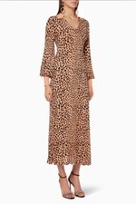 RIXO Piper Leopard Print Silk Knit Midi Dress Size XL NEW As Seen On Katy Perry
