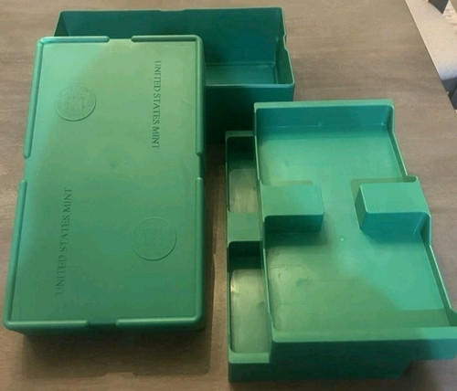US Mint Green American Silver Eagle Coin Monster Box w/2 Trays & 25 Empty Tubes