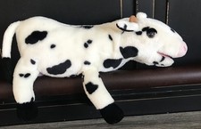 Vintage Melissa & Doug Cow Puppet Full Body Black White Stuffed Plush 17"L