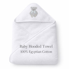 Baby Hooded Towel White 100% Egyptian Cotton Soft Newborn Bath TowelBaby Hooded