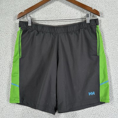 Helly Hanson Mens Shorts Black Green Size M Performance Training Gym Workout