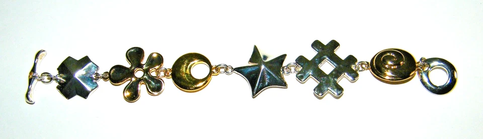 Pulsera de eslabones con símbolo de latón y ley RLM Studio Robert Lee Morris - 7" Foto 2 de 4