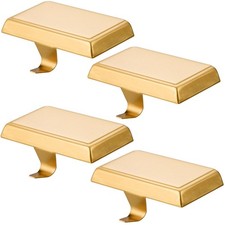 4 PCS Christmas Stocking Holders Mantel Weighted Hangers Metal Gold Bases