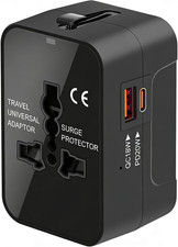 Universal Travel Adapter Worldwide, Gan Fast Charging with PD 3.0 USB-C  USB-A